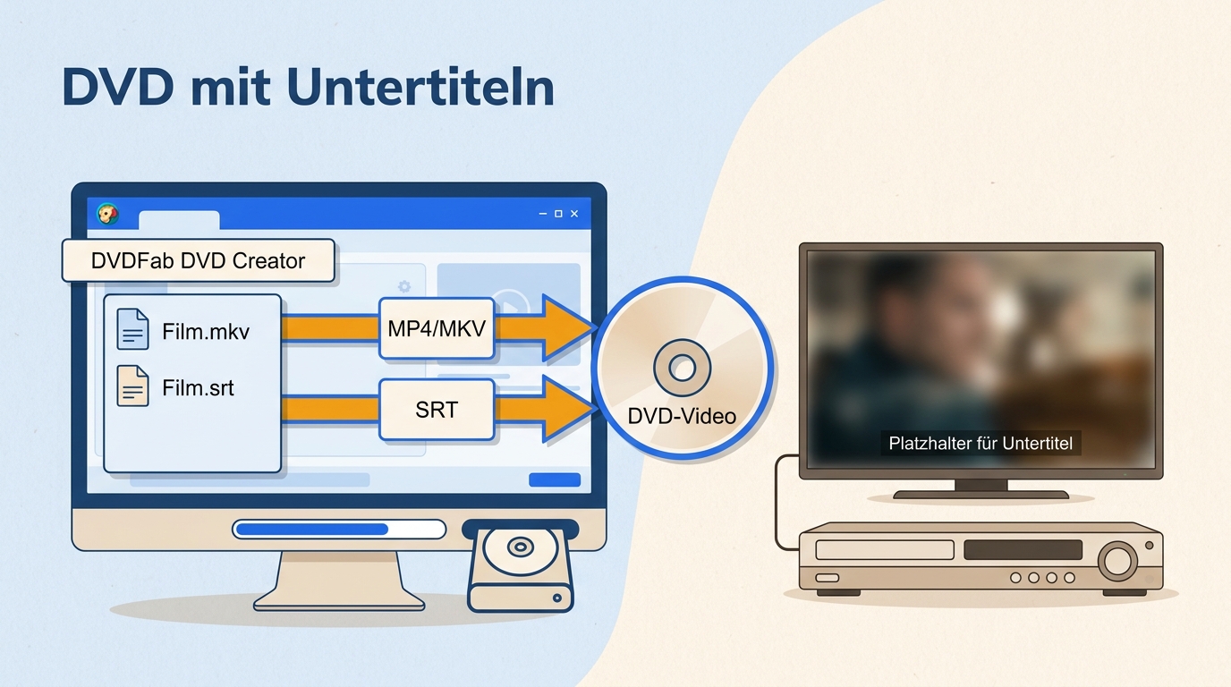 DVD mit SRT-Untertiteln brennen: MP4/MKV für DVD-Player