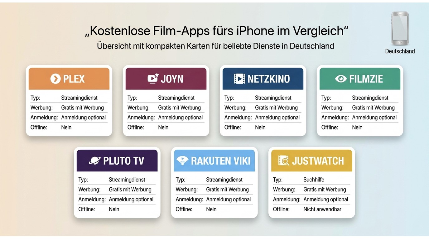 Plex bis JustWatch: sieben iPhone-Dienste nach Werbung, Anmeldung und Offline-Nutzung