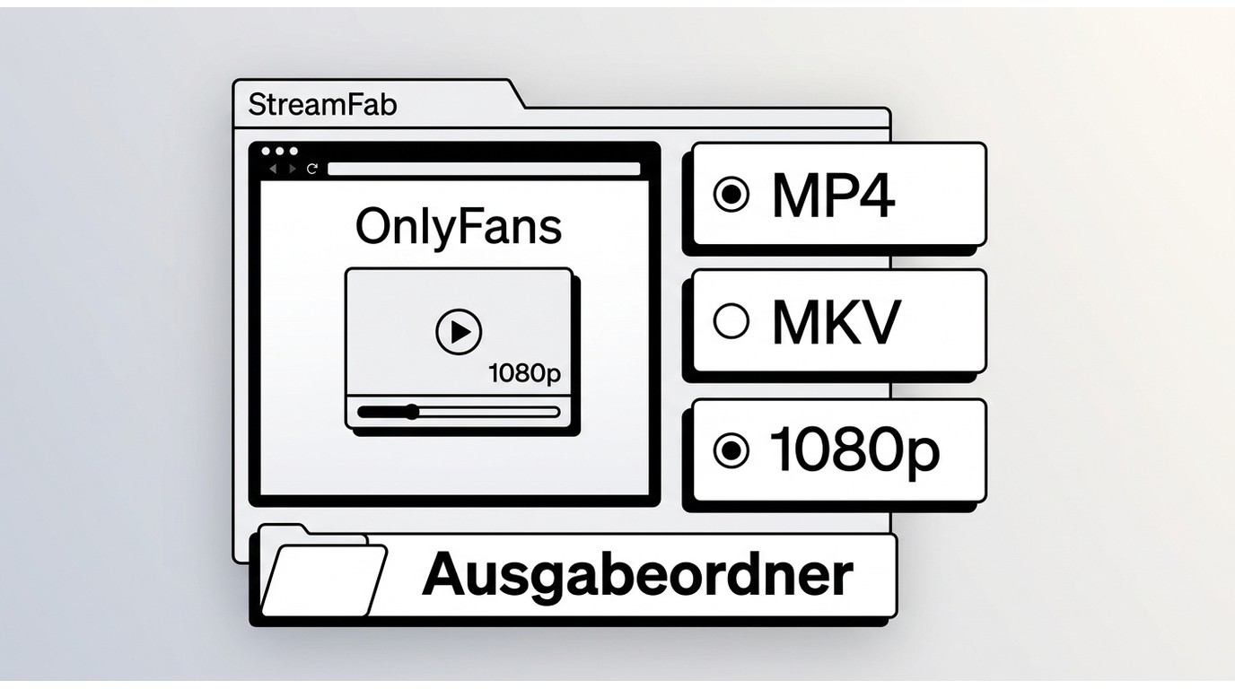 StreamFab OnlyFans Downloader mit Videoerkennung sowie Auswahl von MP4, MKV und 1080p.