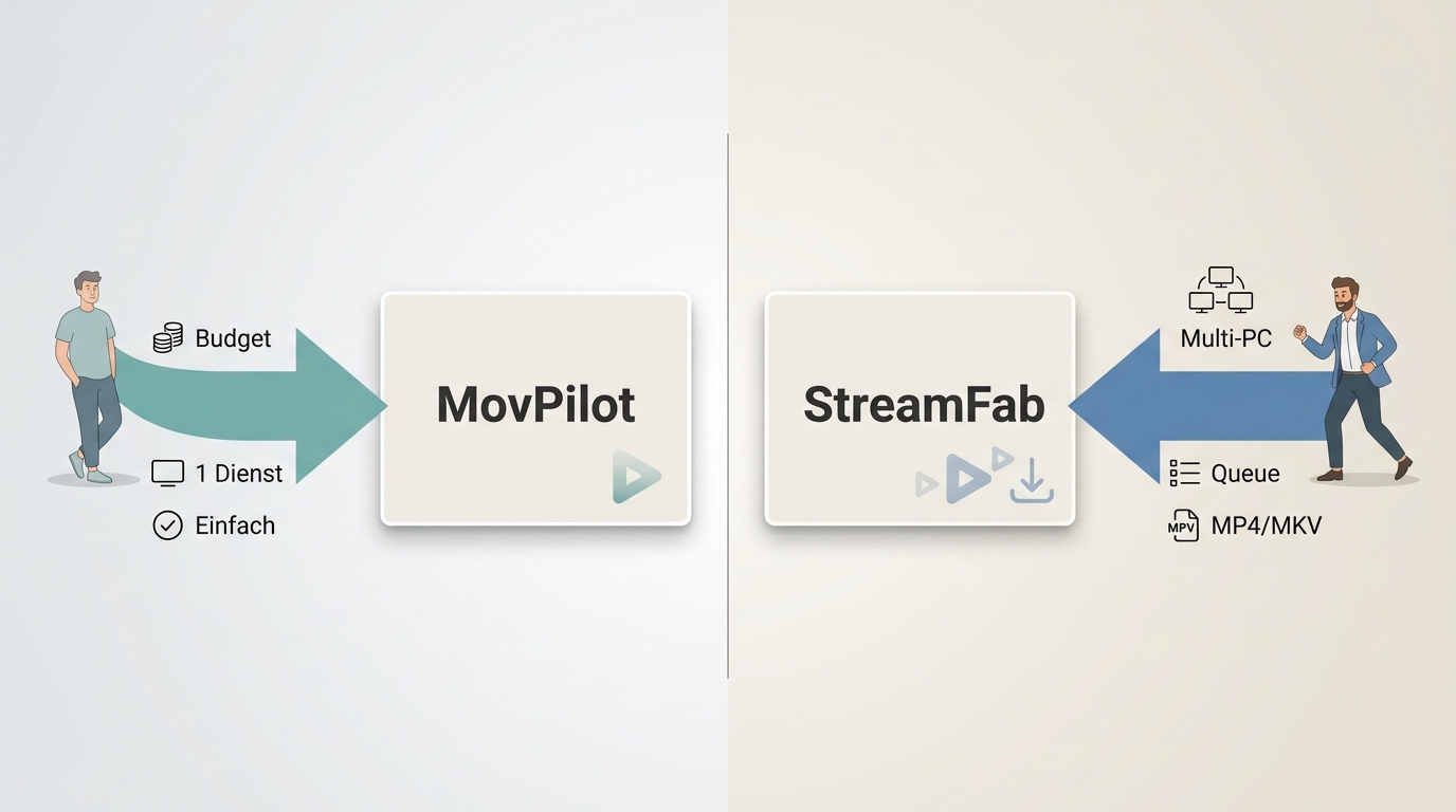 Entscheidungshilfe für MovPilot oder StreamFab je nach Budget, Diensten und Nutzung