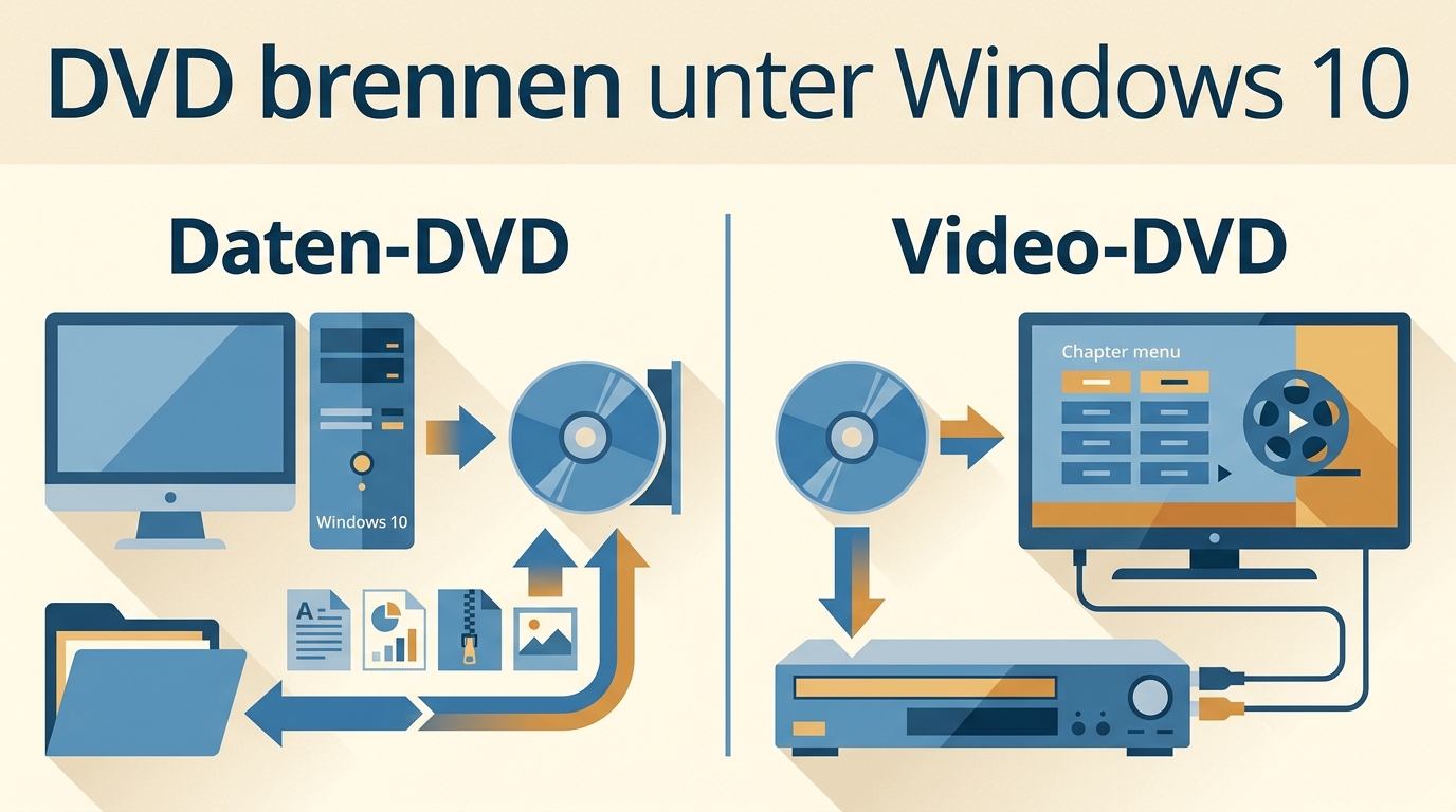 DVD unter Windows 10 brennen: Daten-DVD und Video-DVD im Vergleich