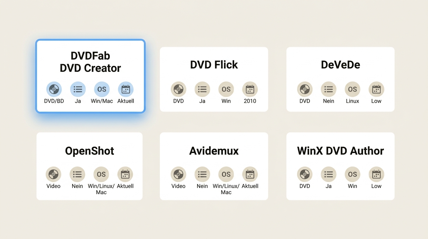 DVD-Authoring-Software nach System, Menü, Ausgabe und Aktualität vergleichen