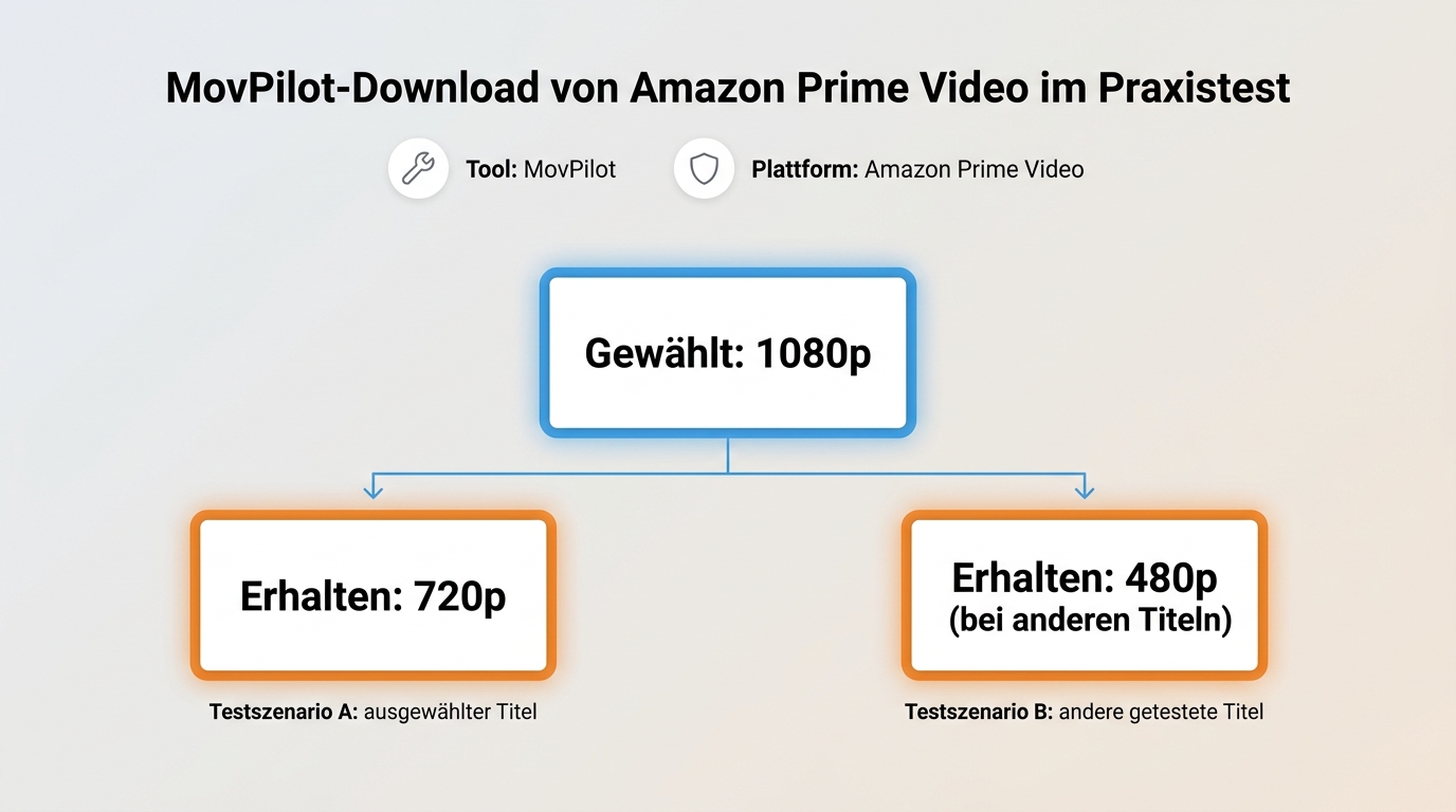 MovPilot Amazon Prime Video: gewählte und ausgegebene Auflösung im Vergleich