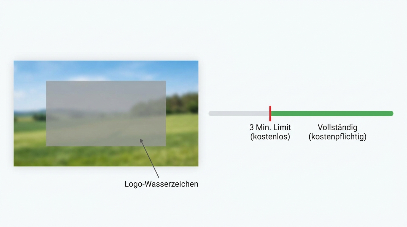Freemake Gratisversion mit möglichen Längenlimits und Freemake Branding