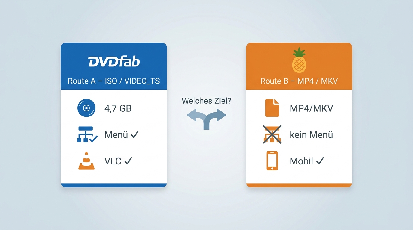 ISO, VIDEO_TS und MP4/MKV beim DVD komprimieren im Vergleich