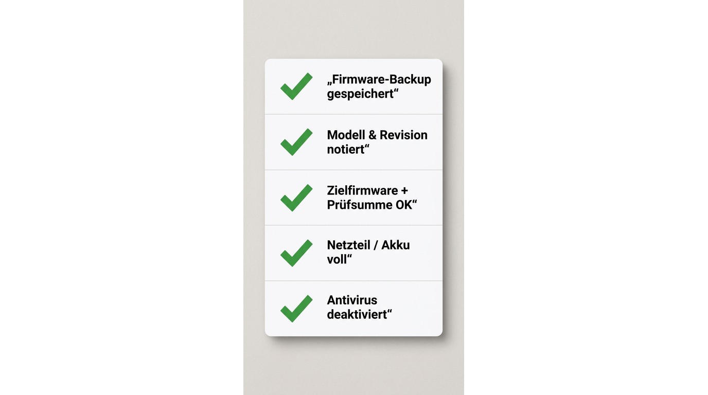 Vorbereitung vor einem UHD Firmware Downgrade: Modell, Firmware, SVC und Verbindung prüfen