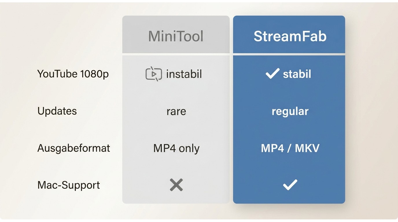 MiniTool Video Converter und StreamFab YouTube Downloader vergleichen