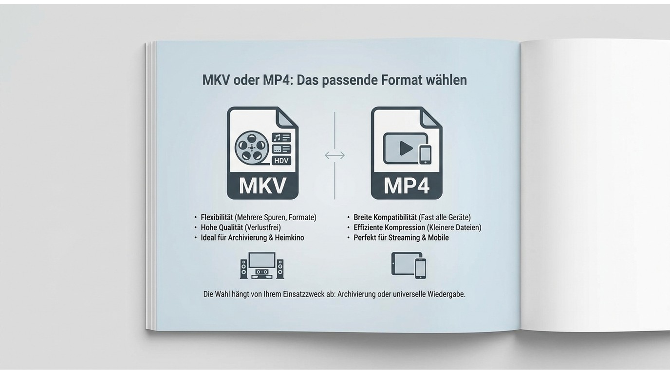 Netflix MKV und MP4 nach Spuren und Gerätekompatibilität vergleichen