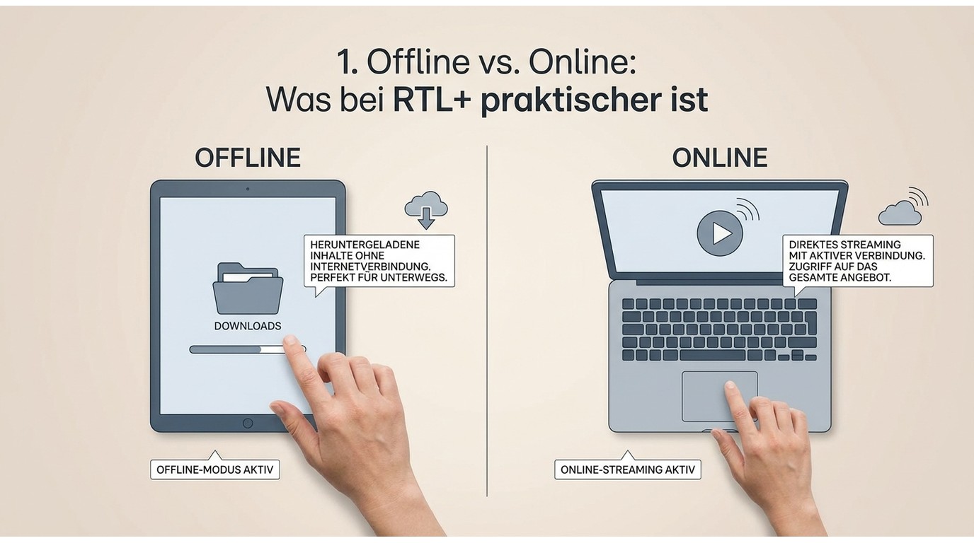 RTL Plus offline schauen auf Smartphone, Tablet, PC und Smart-TV