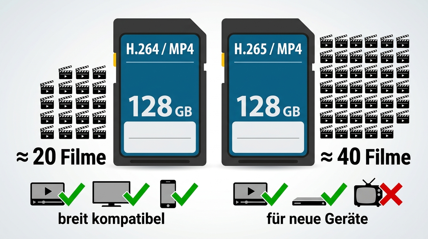 H.264 und H.265 für Prime Video-Dateien auf SD-Karte