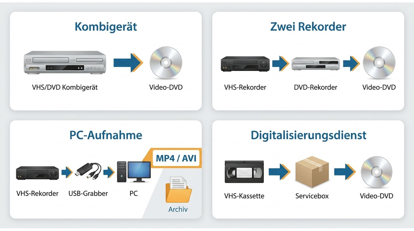Vier Wege zum VHS-Digitalisieren und Übertragen auf DVD