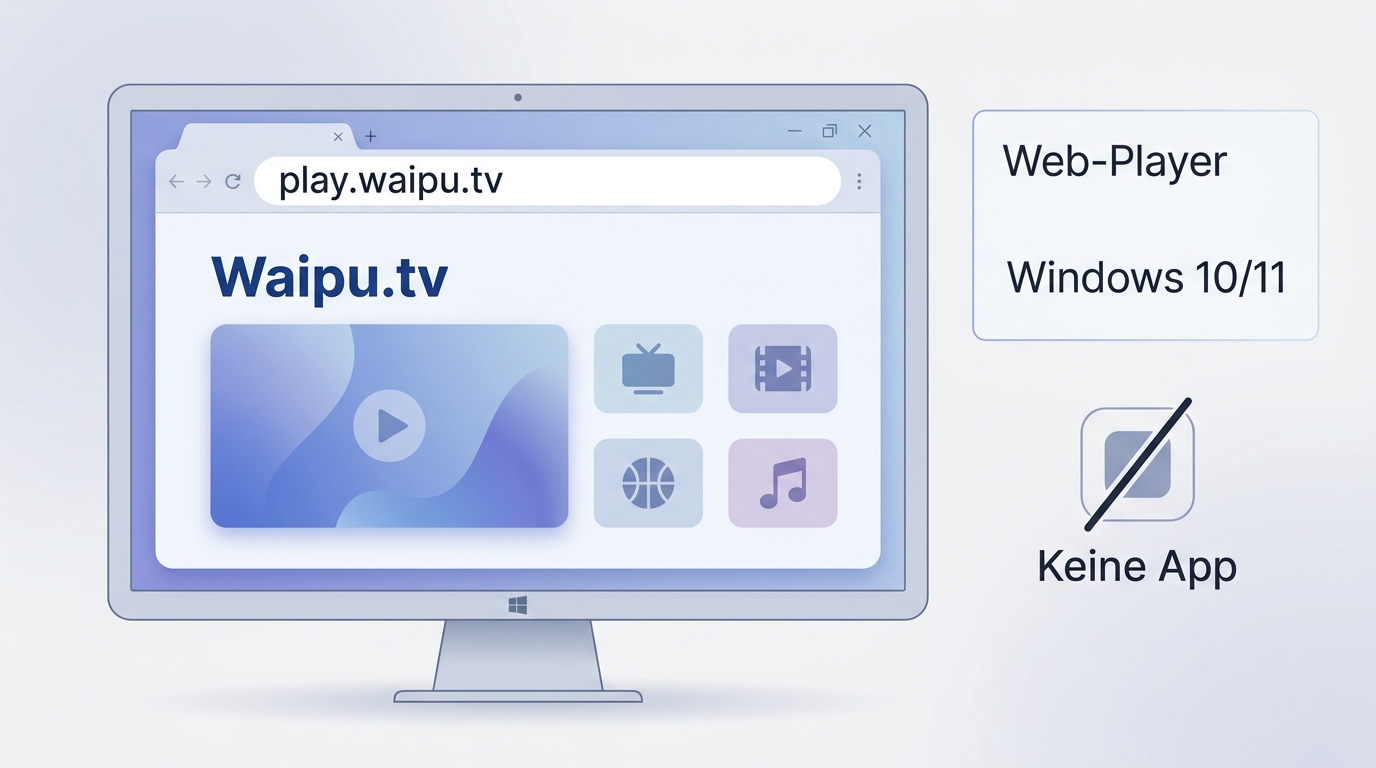 Waipu.tv Web-Player im Browser auf einem Windows-PC statt einer Windows-App.