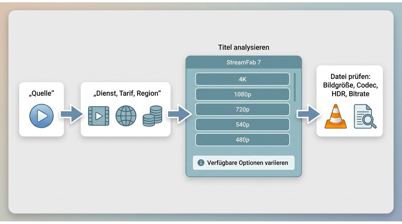 StreamFab-Prüfweg von YouTube und Streamingdiensten bis zu VLC und MediaInfo.