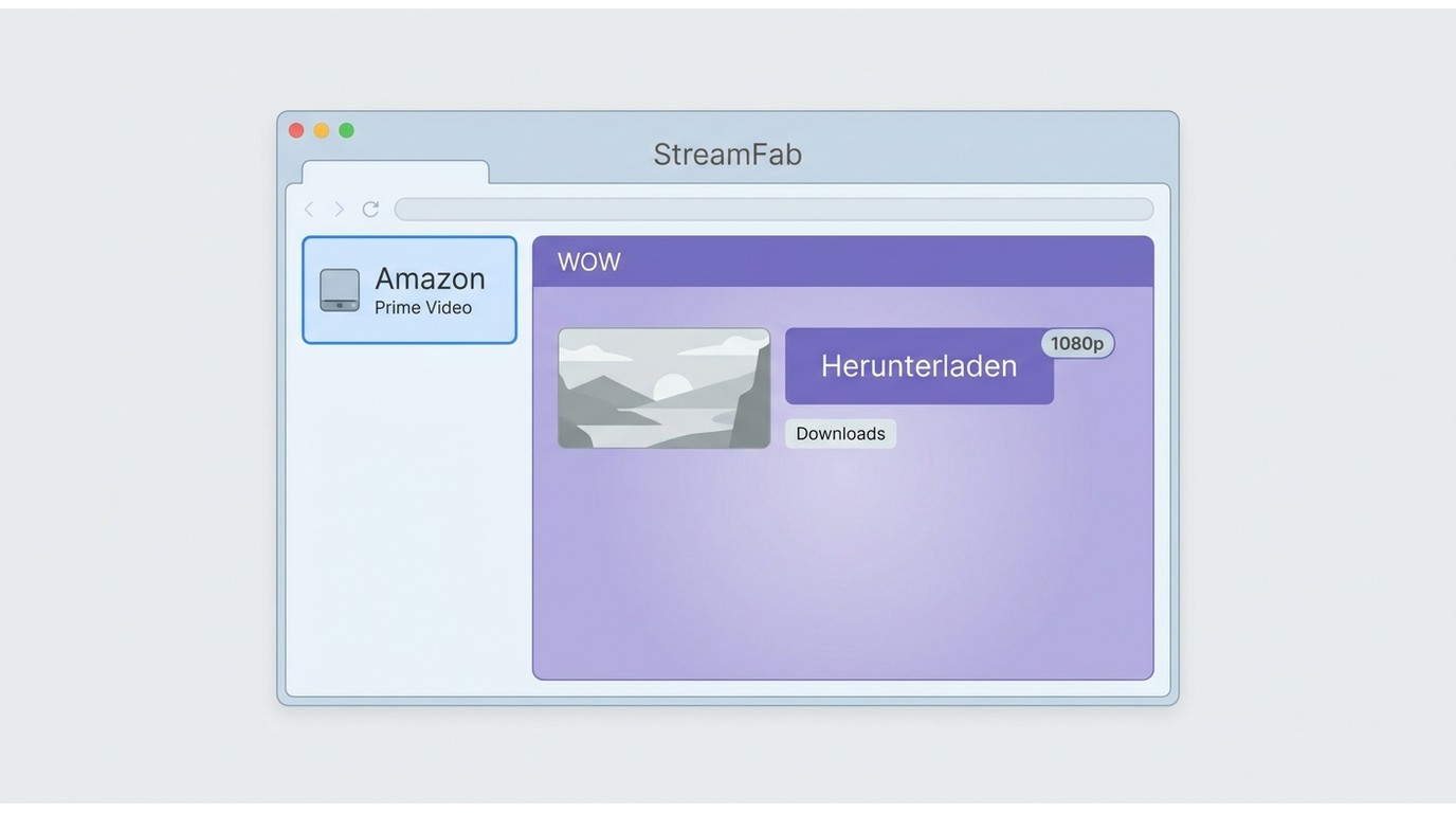 StreamFab Amazon mit geöffnetem WOW Channel bei Prime Video zum Start eines Downloads