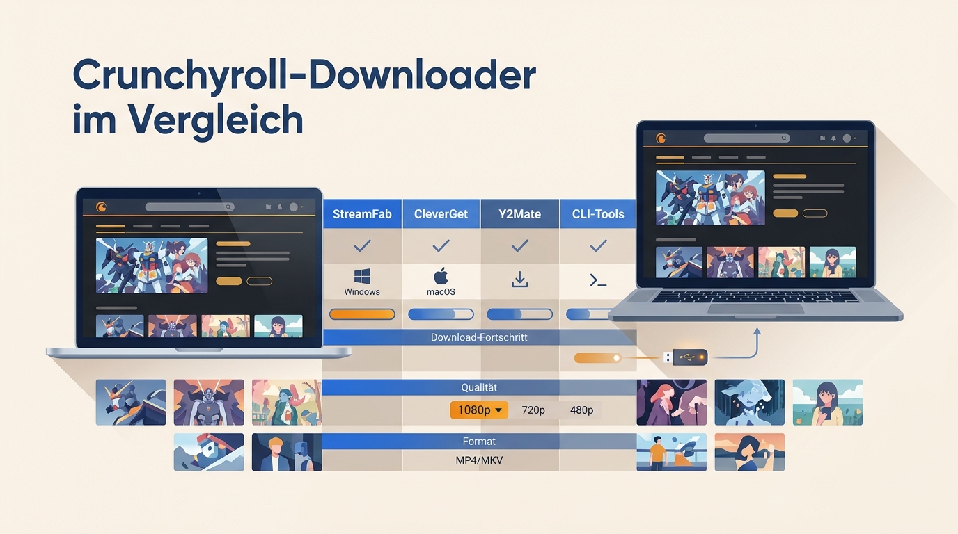 4 Crunchyroll-Downloader 2026 für Windows und Mac im Vergleich