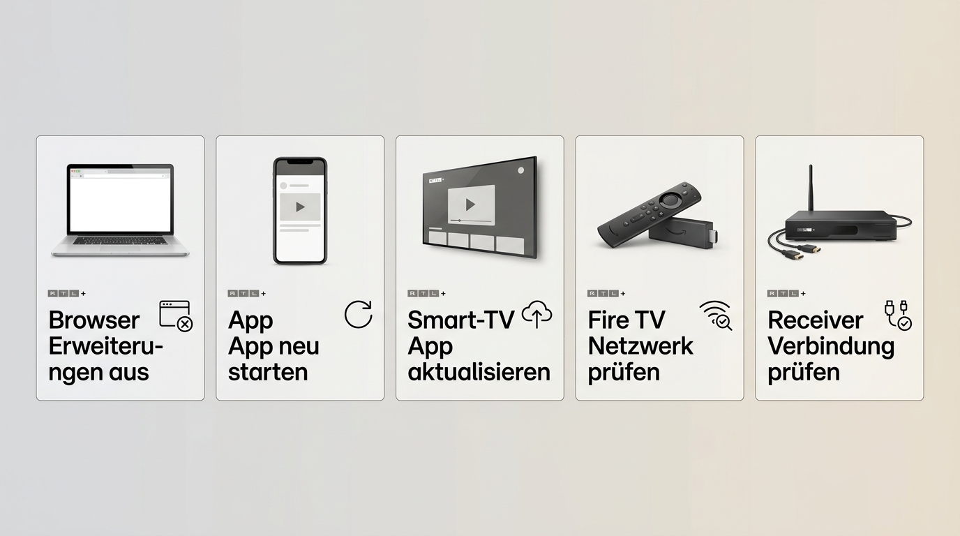 RTL+ Fehler auf Browser Smartphone Smart-TV und Streaming-Stick prüfen