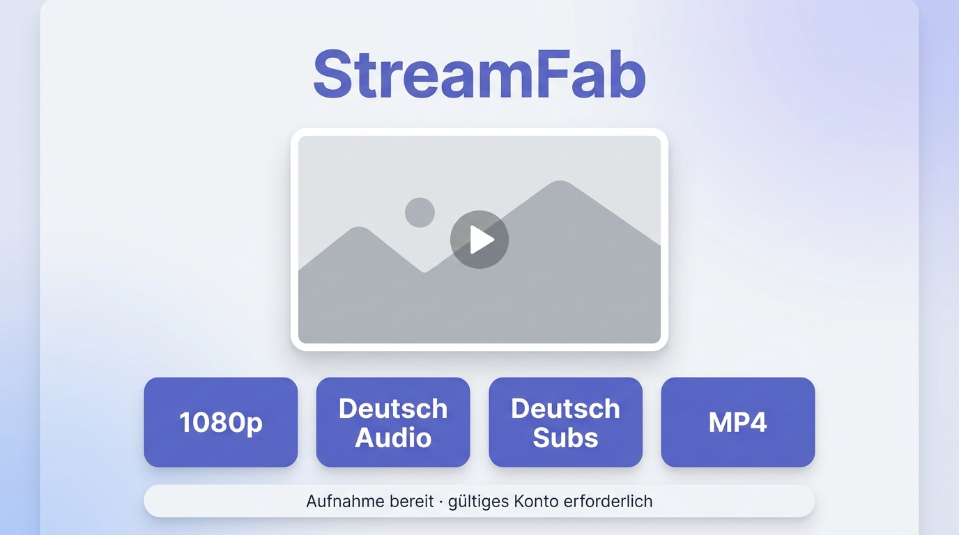 StreamFab mit Spurauswahl für 1080p, deutsche Audiospur, Untertitel und MP4-Download.