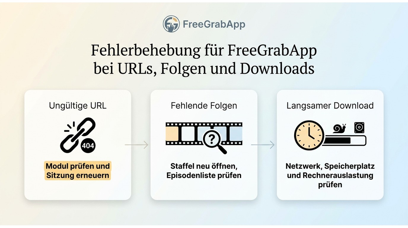 FreeGrabApp Fehler bei URLs Serienfolgen und Downloads beheben