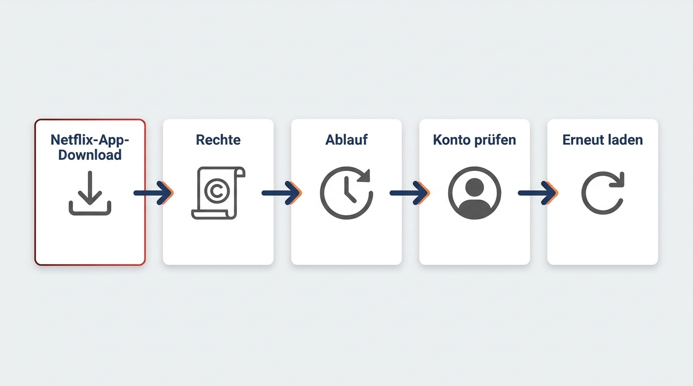Ablauf von einem Netflix-Download bis zum erneuten Herunterladen