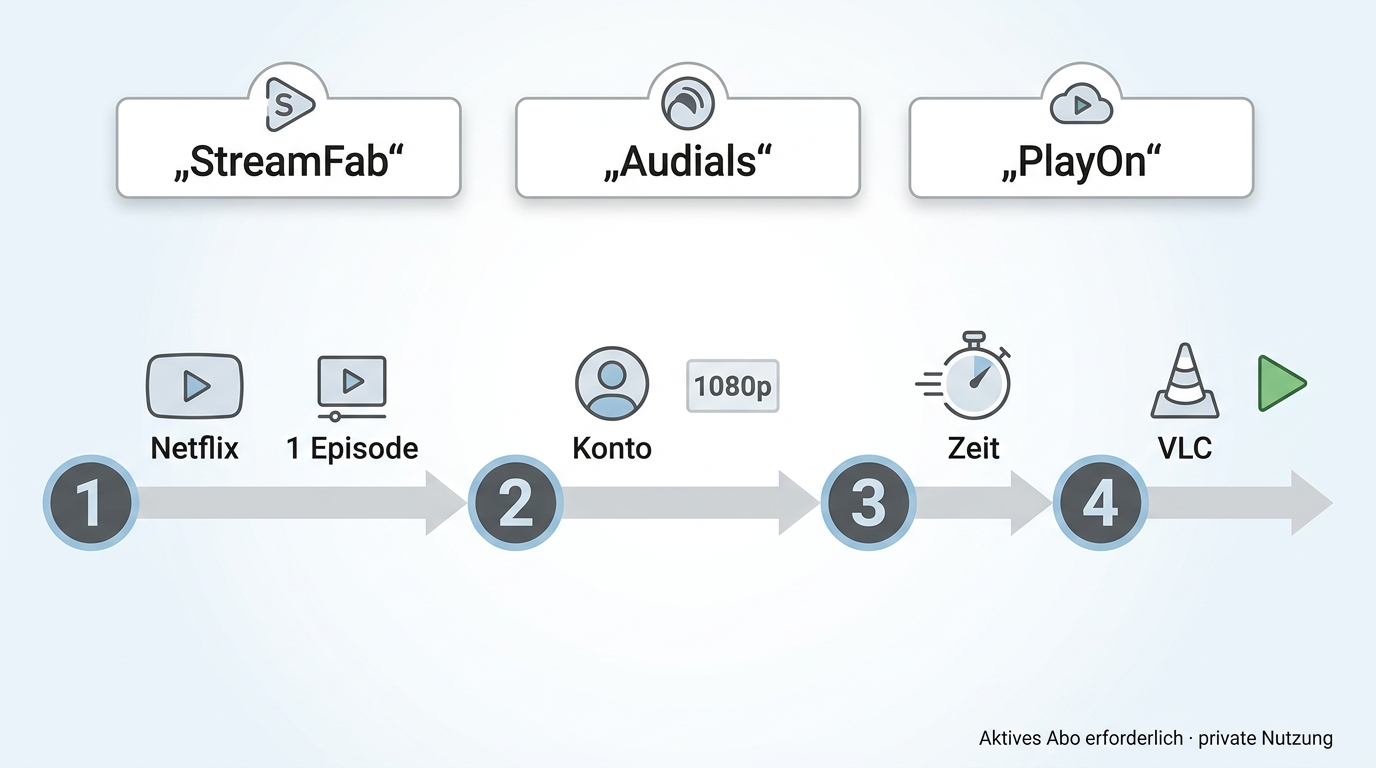 Geschwindigkeit und Rechnerlast bei StreamFab Audials und PlayOn vergleichen