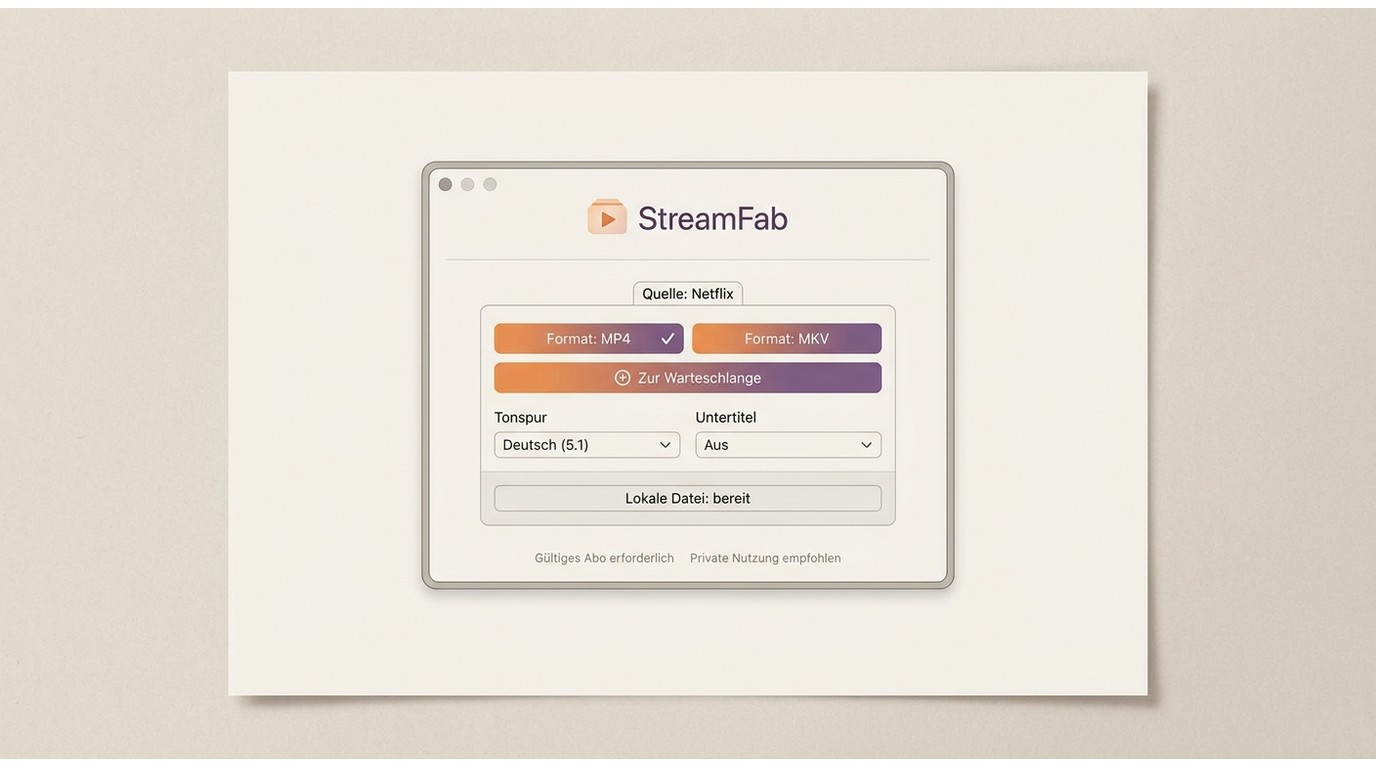 StreamFab auf macOS mit Video Audio und Untertiteloptionen