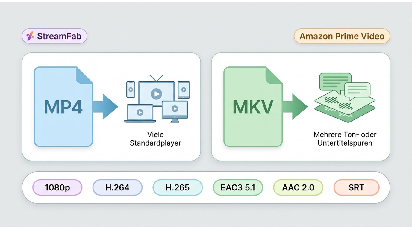 StreamFab-Auswahl von MP4, MKV, 1080p, Audio und Untertiteln