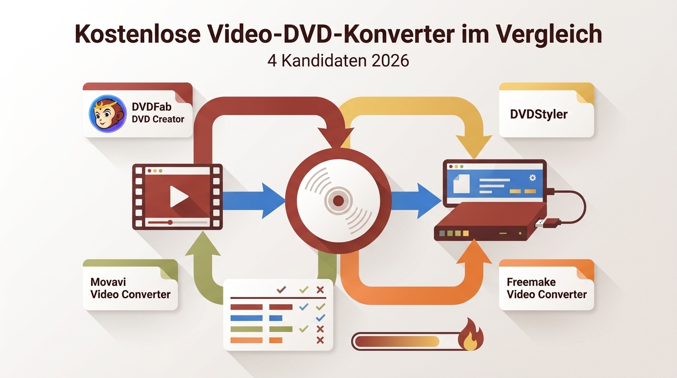 Free Video to DVD Converter: 4 Kandidaten 2026 im Vergleich