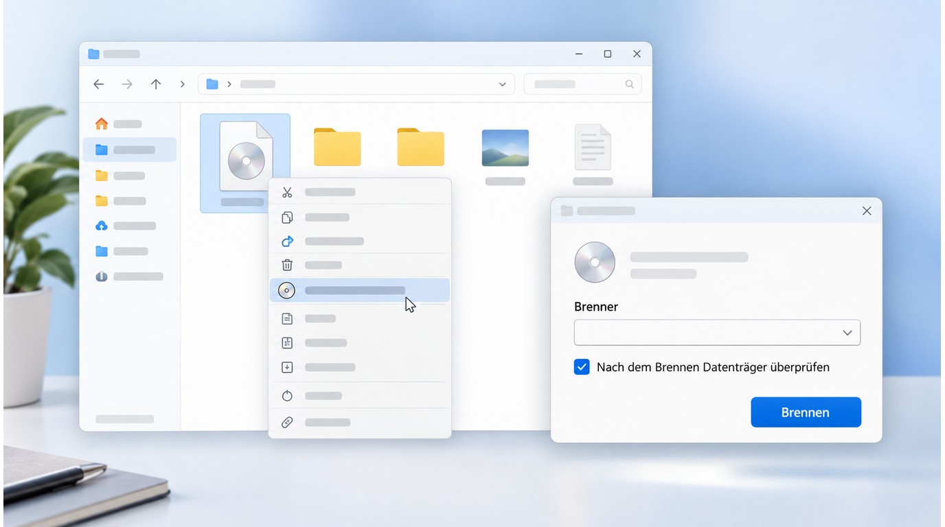 Windows 11 brennt eine ISO als Datenträgerabbild auf eine DVD