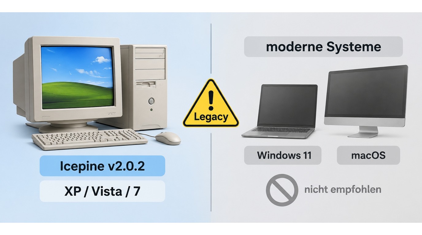 Icepine v2.0.2 als Legacy-Option für Windows XP, Vista und 7