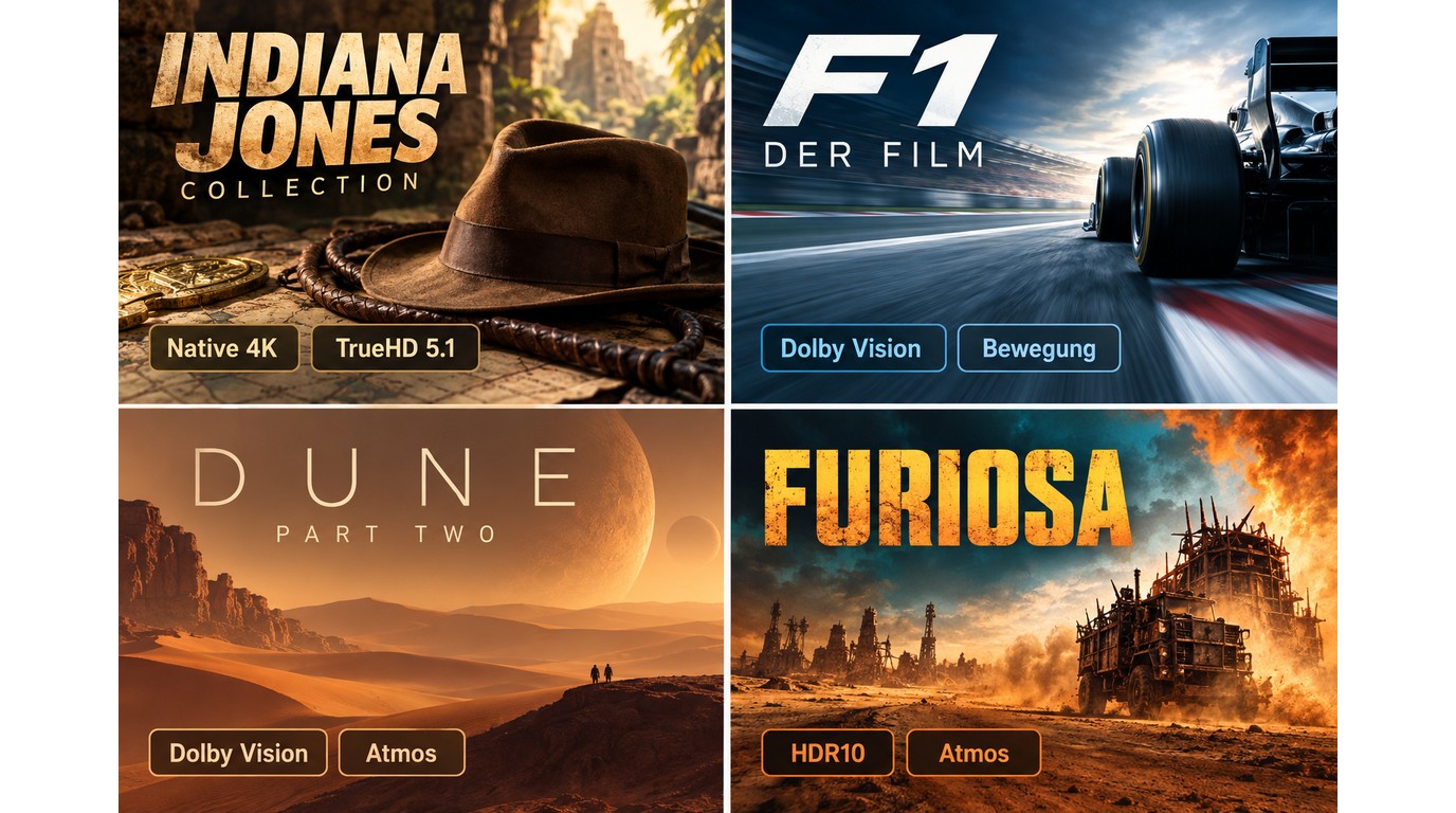 Neuere 4K-Referenztitel mit F1, Dune Part Two und Furiosa