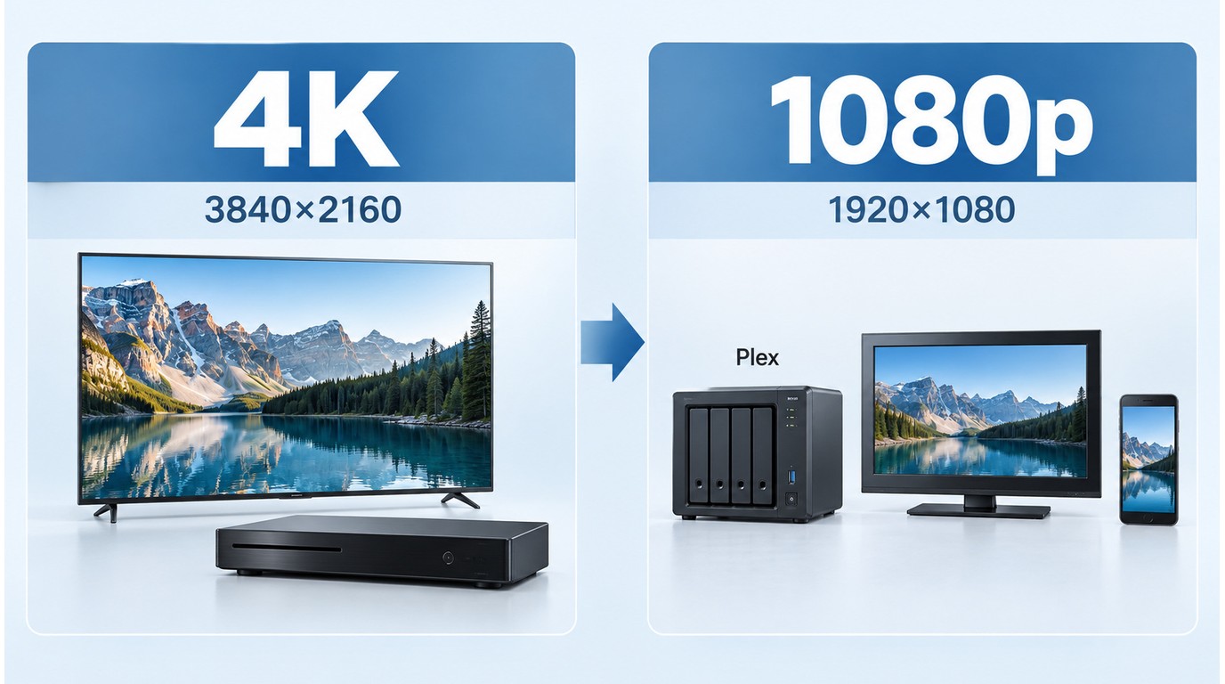 Entscheidung zwischen 4K und 1080p nach TV, NAS, Speicher und Quellqualität