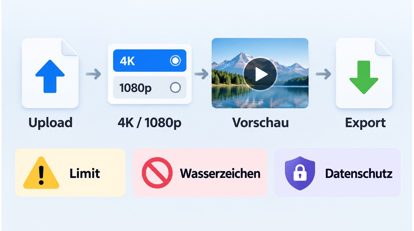 Online-Konverter mit Upload, Zielauflösung, Vorschau und Export