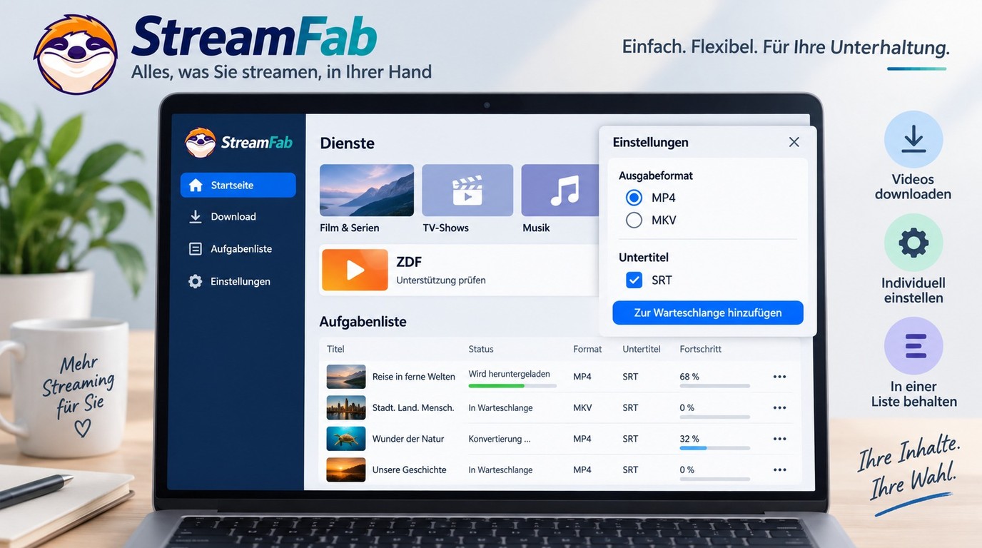 StreamFab All-In-One für ZDF-Downloads als lokale MP4- oder MKV-Datei.